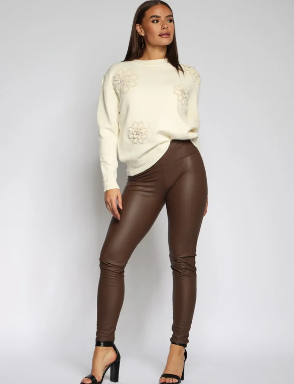 Leatherlook legging Liddy Bruin