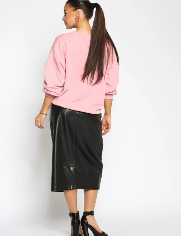 Leatherlook rok Nine Zwart