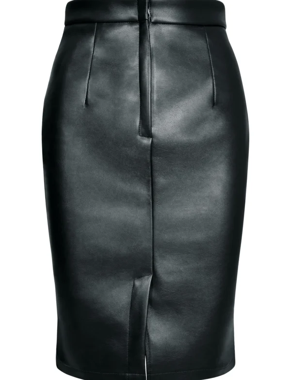 Leatherlook rok Vie Zwart