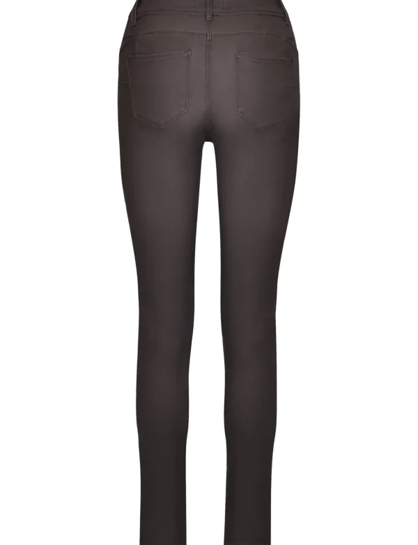 Norfy | Leatherlook broek K516 Donkerbruin