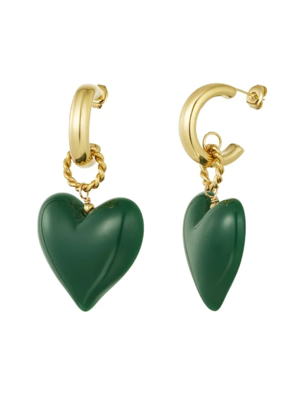 Oorbel Heart Groen