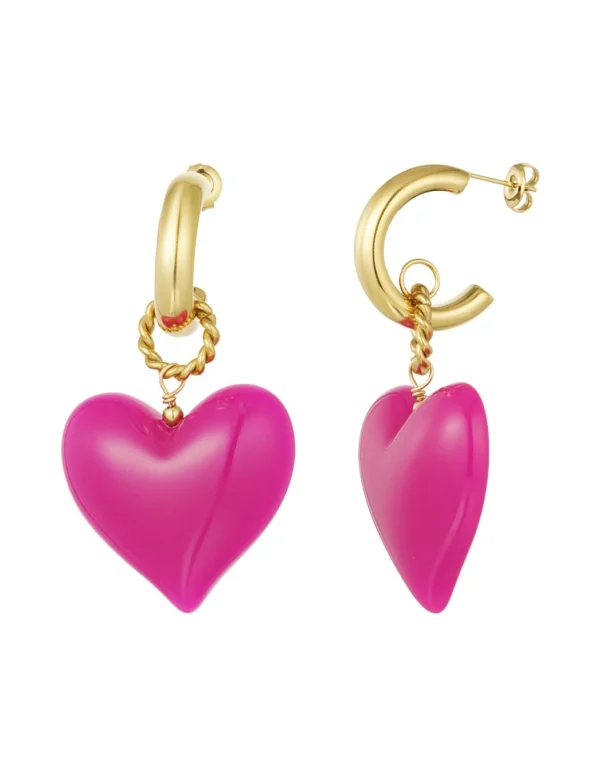 Oorbel Heart Roze