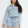 Queen Hearts | Cropped jacket back lace W3735 Blauw