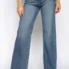 Queen Hearts | Wide leg jeans W3756 Blauw