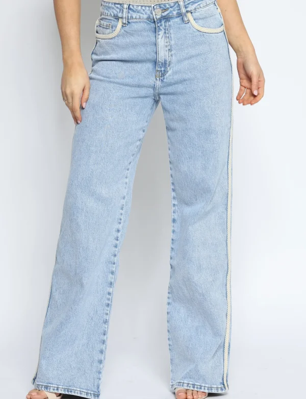 Queen Hearts | Wide leg jeans Velvet Mimi Lichtblauw
