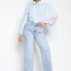 Queen Hearts | Wide leg, Straight jeans W3376 STRE Lichtblauw
