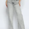 Queen Hearts | Wide leg, Straight jeans W3636 TALL Lichtgrijs