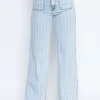 Queen Hearts | Wide leg, Straight jeans W3726 Lichtblauw