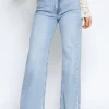 Queen Hearts | Wide leg, Straight jeans W3760 STRE Lichtblauw