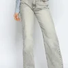 Queen Hearts | Wide leg, Straight jeans W3636 TALL Grijs