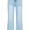 Queen Hearts | Wide leg, Straight jeans W3626 Lichtblauw