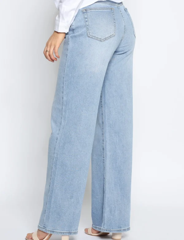 Queen Hearts | Wide leg, Straight jeans Lace W3658 Blauw