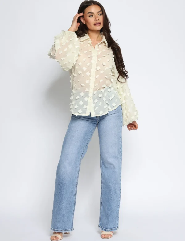 Queen Hearts | Wide leg, Straight jeans W3376 STRE Blauw