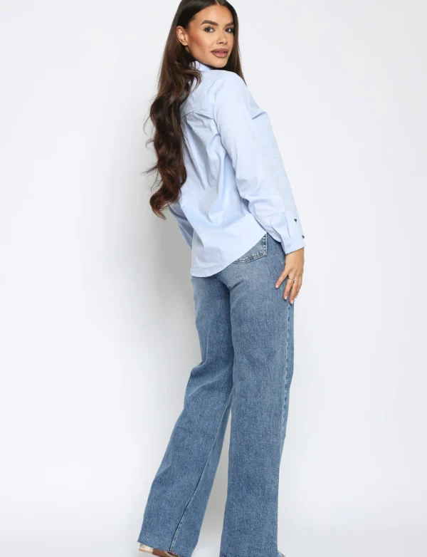Queen Hearts | Wide leg, Straight jeans W3636 TALL Donkerblauw