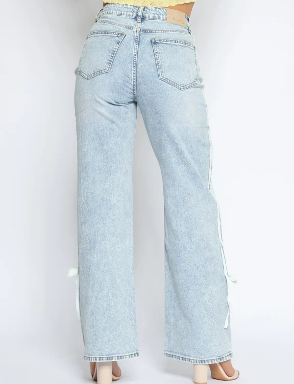 Queen Hearts | Wide leg, Straight jeans W3761 STRE Lichtblauw