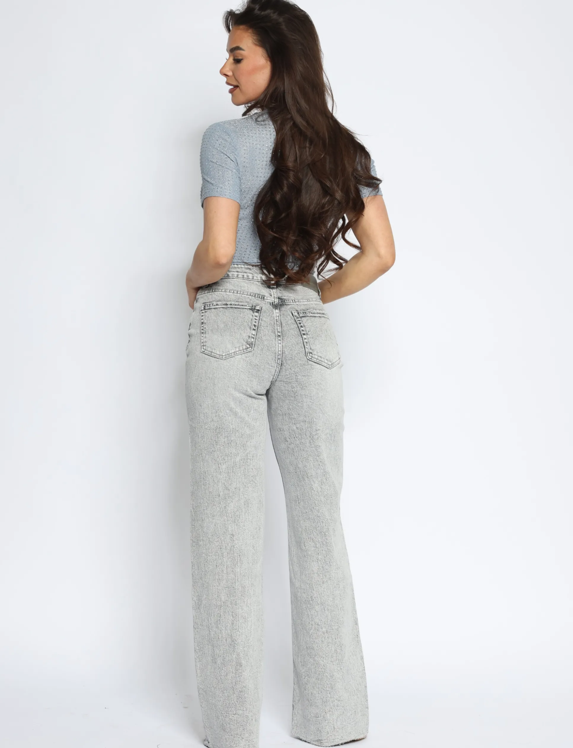 queen_hearts__wide_leg_st_3.webp Queen Hearts | Wide leg, Straight jeans W3636 TALL Lichtgrijs