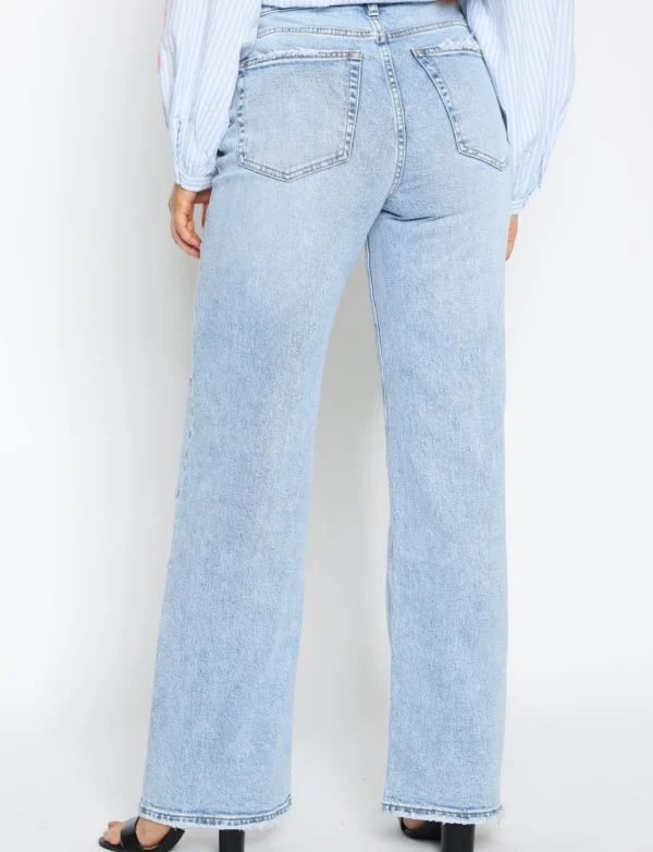 Queen Hearts | Wide leg, Straight jeans W3376 STRE Lichtblauw