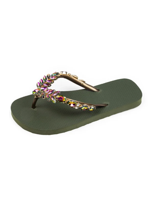 Simone Herrera | Slipper Adela Multicolor Donkergroen