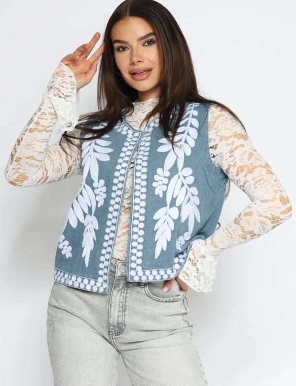 Spijkergilet Gina Blauw