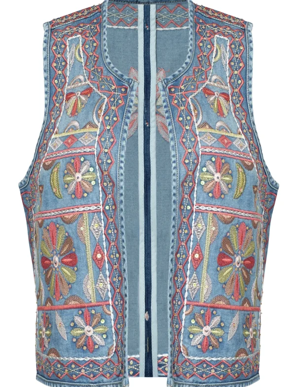 Spijkergilet Veerle Blauw