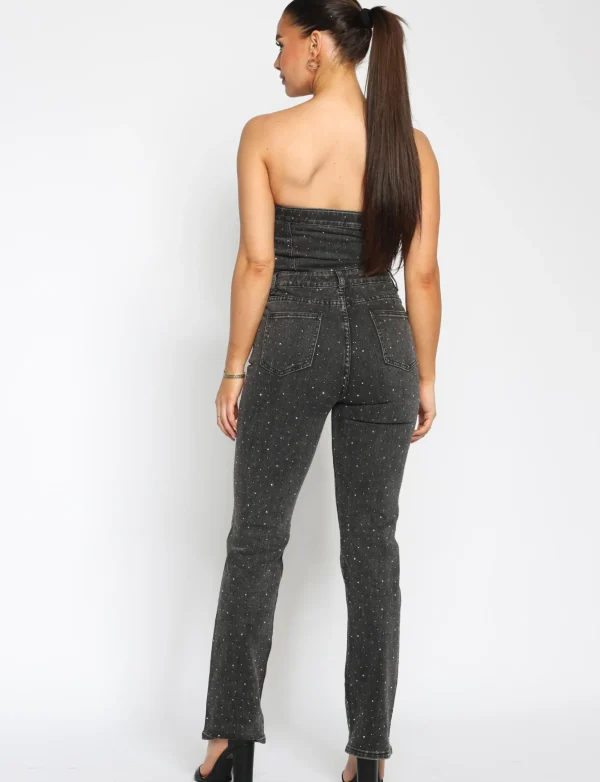 Strapless jumpsuit Shae Donkergrijs