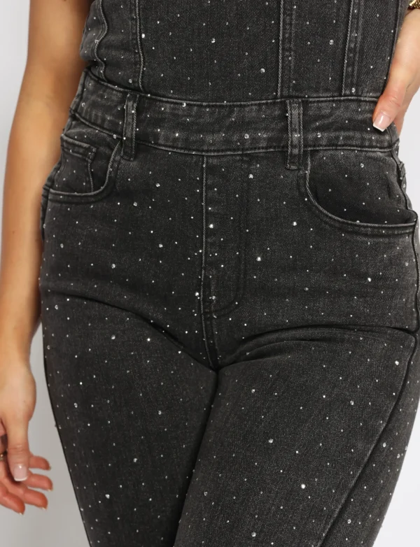 Strapless jumpsuit Shae Donkergrijs