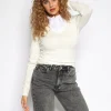 Top met blouse kraag Kiki Roomwit