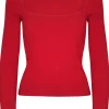Top met vierkante hals Hailey Rood