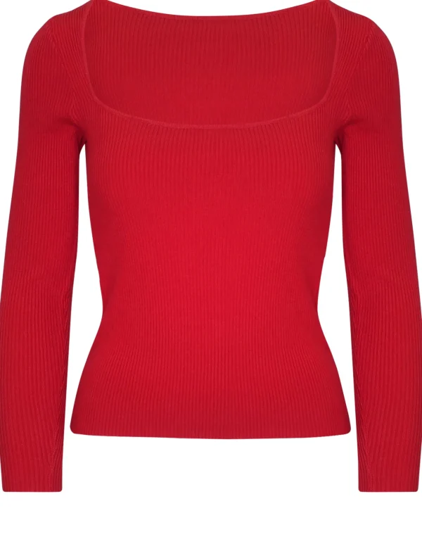 Top met vierkante hals Hailey Rood
