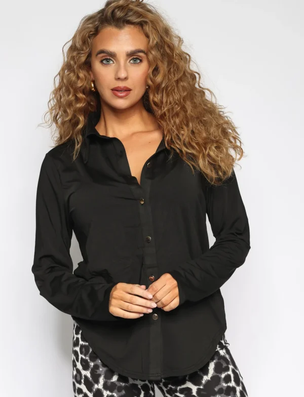 Travelstof Blouse Marleen Zwart