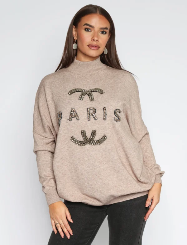 Trui Paris diamonds Taupe