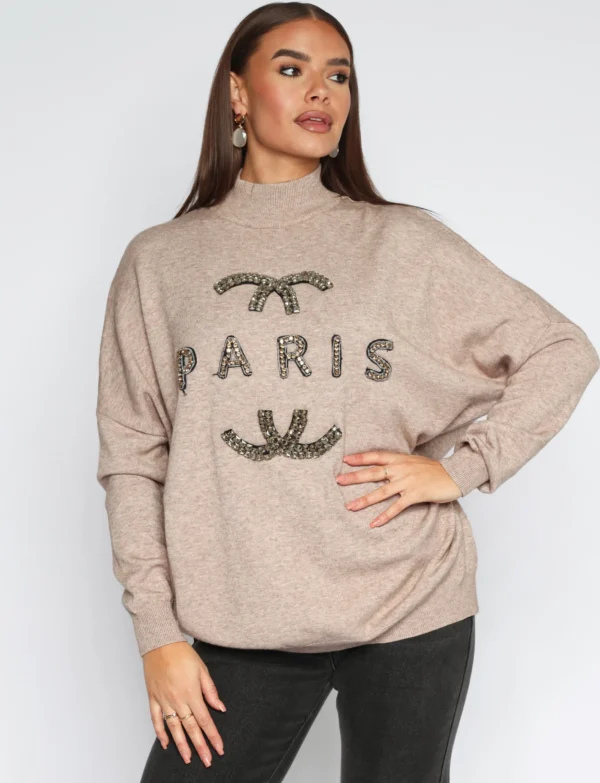 Trui Paris diamonds Taupe