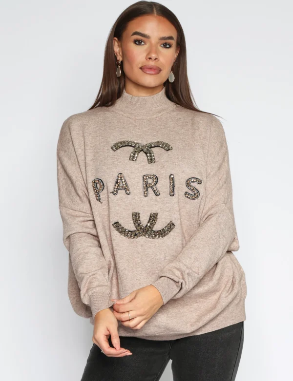 Trui Paris diamonds Taupe