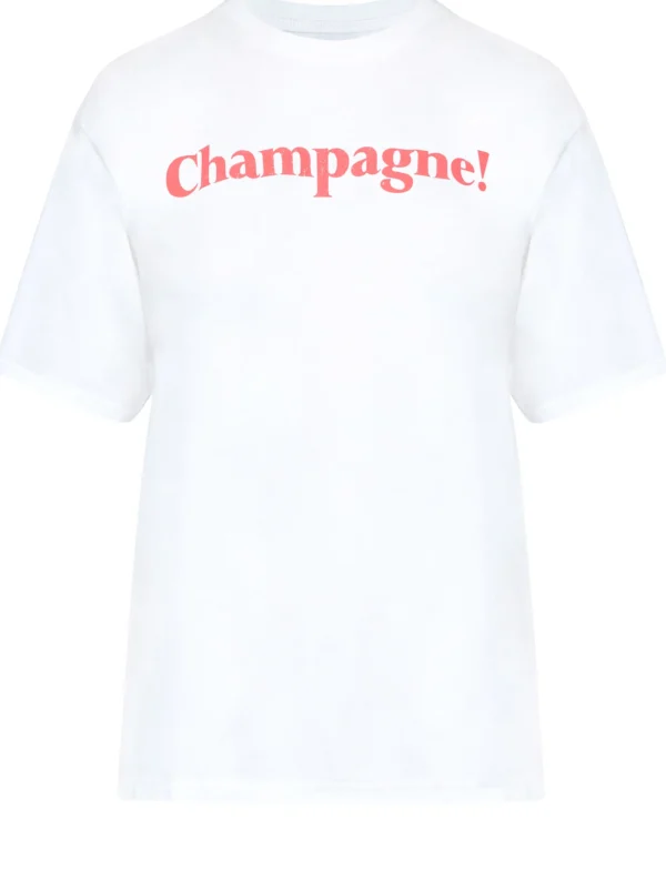 T-shirt Champagne Wit/ Fuchsia