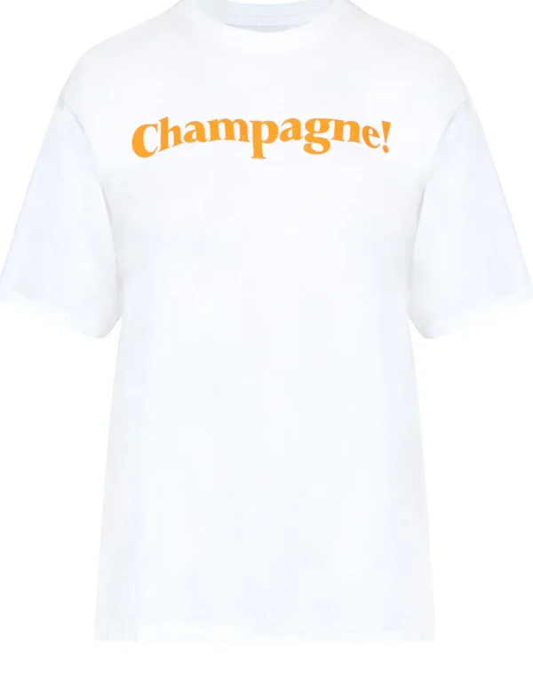 T-shirt Champagne Wit/ Oranje