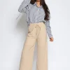 Wijde broek Beverly Zand