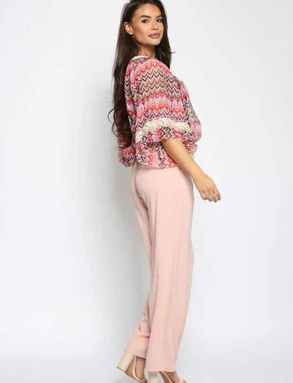 Wijde broek Minny Roze