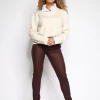 ZAC & ZOE | Coated skinny broek B3169 Bordeaux