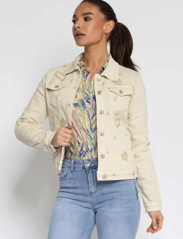 ZAC & ZOE | Spijkerjacket hartjes Beige
